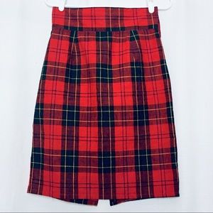 Tarazzia High Waist Plaid Skirt